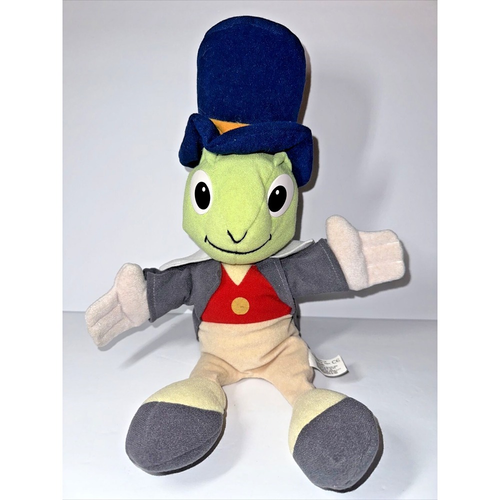 Vintage Disney Jiminy Cricket Hand Puppet Pinocchio Stuffed Animal Toy 17" Plush